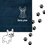 Ręcznik dla pieska - BULDOG FRANCUSKI + personalizacja