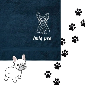 Ręcznik dla pieska - BULDOG FRANCUSKI + personalizacja