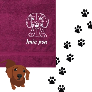 Ręcznik dla pieska - JAMNIK + personalizacja